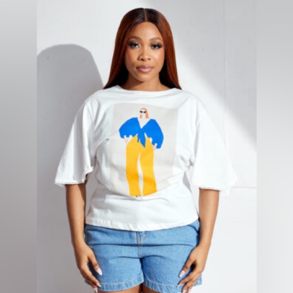 BEBE NAVY NEON LADY TEE